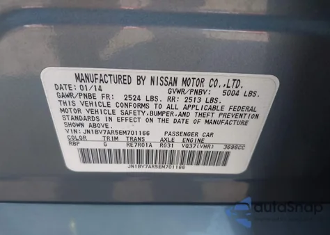 2014 Infiniti Q50 Premium from USA, damaged, VIN JN1BV7AR5EM701166